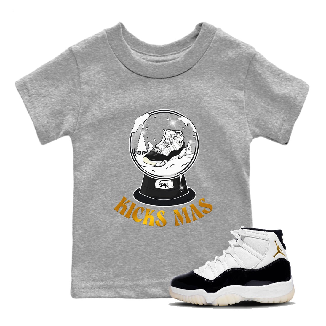 Air Jordan 11 Gratitude shirt to match jordans Snow Ball sneaker tees Christmas Outfit AJ11 Gratitude Drip Gear Zone Baby Toddler Heather Grey 1 T-Shirt