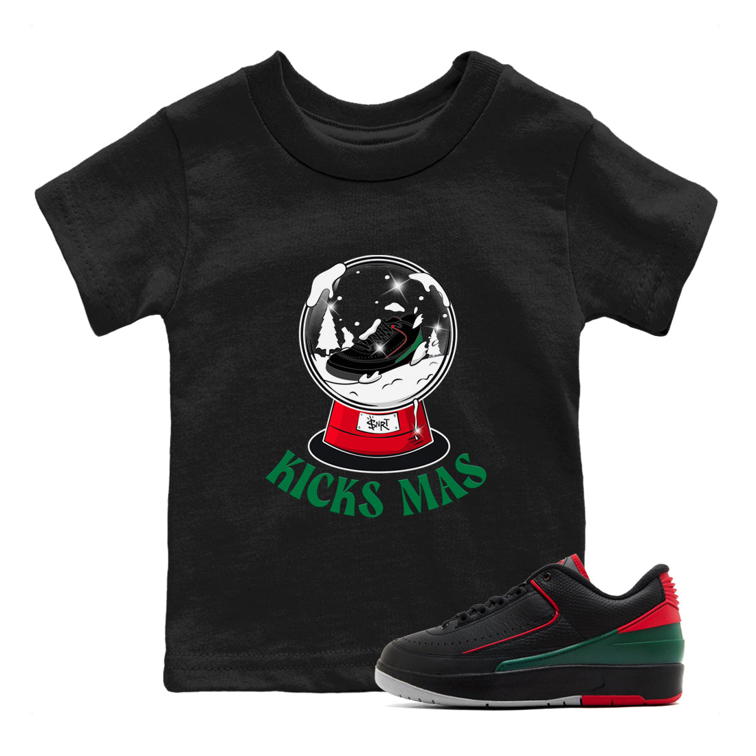 Jordan 2 Low Christmas X-mas Holiday special gift shirt to match jordans Snow Ball sneaker tees Air Jordan 2 Christmas Drip Gear Zone Baby Toddler Black 1 T-Shirt