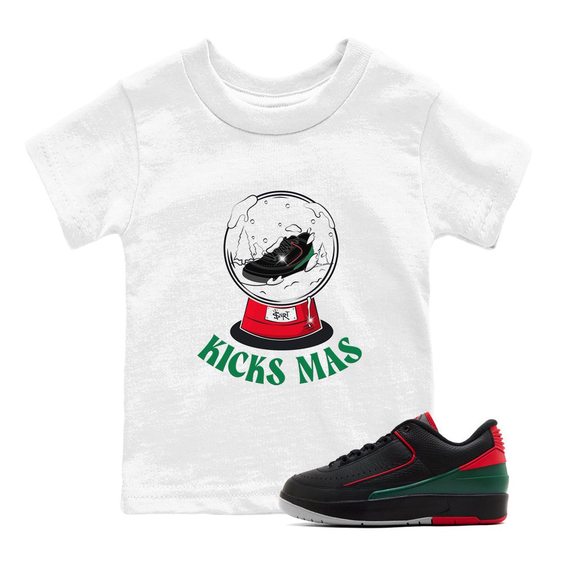 Jordan 2 Low Christmas X-mas Holiday special gift shirt to match jordans Snow Ball sneaker tees Air Jordan 2 Christmas Drip Gear Zone Baby Toddler White 1 T-Shirt