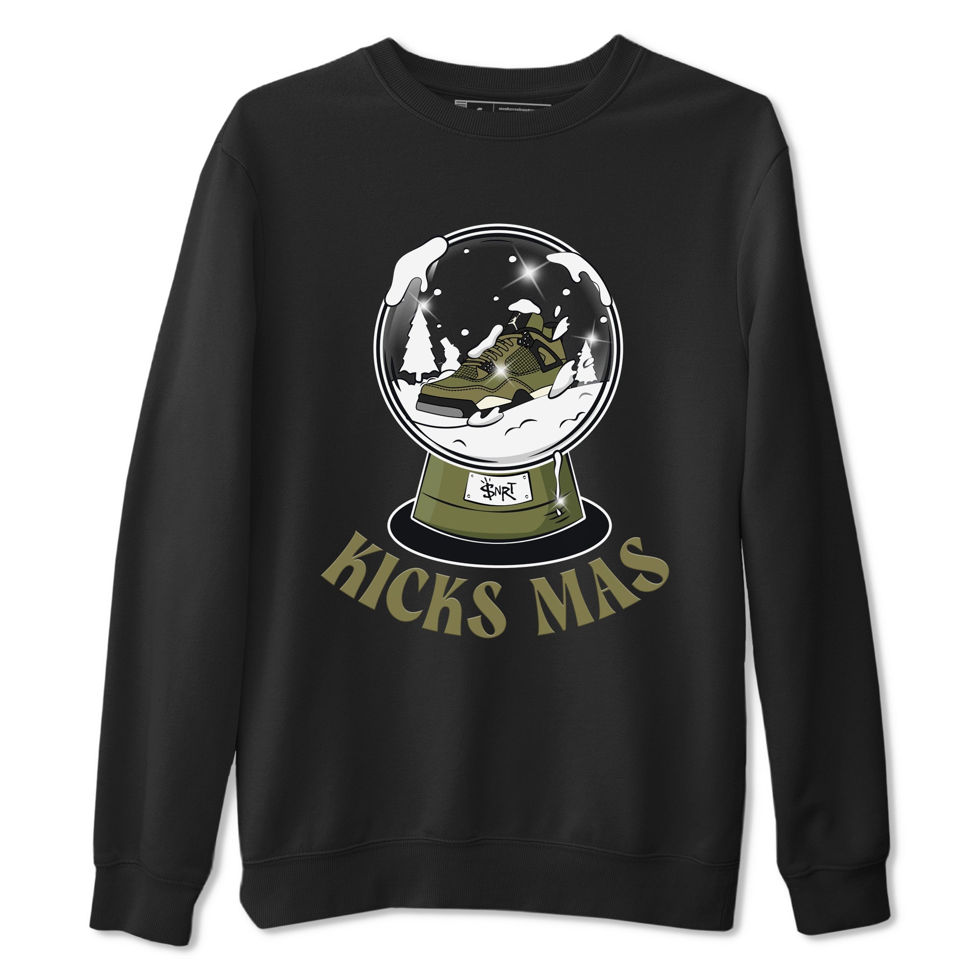 Air Jordan 4 Medium Olive shirt to match jordans streetwear brand Snow Ball sneaker tees Christmas Gift AJ4 Medium Olive Drip Gear Zone Unisex Black 2 T-Shirt