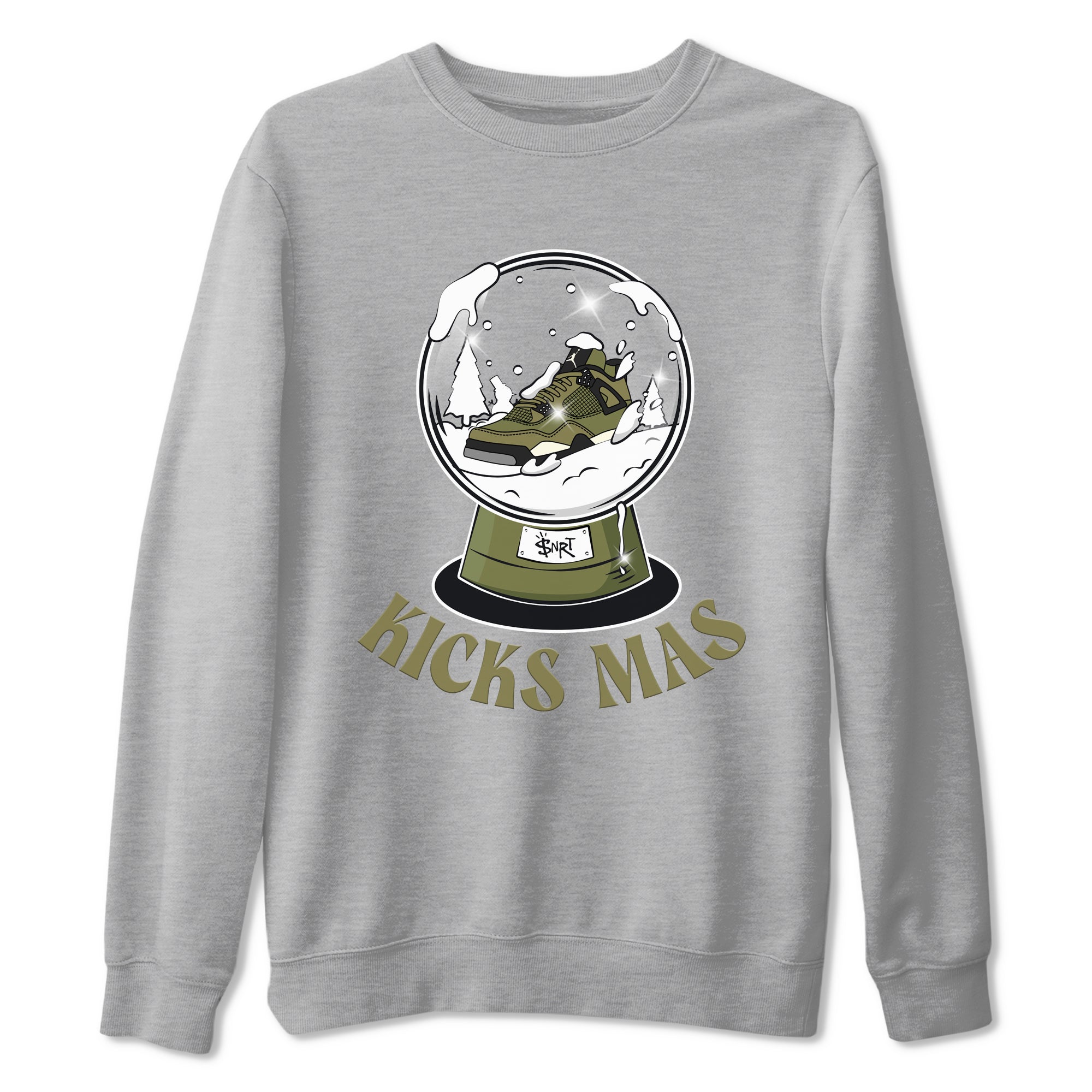 Air Jordan 4 Medium Olive shirt to match jordans streetwear brand Snow Ball sneaker tees Christmas Gift AJ4 Medium Olive Drip Gear Zone Unisex Heather Grey 2 T-Shirt