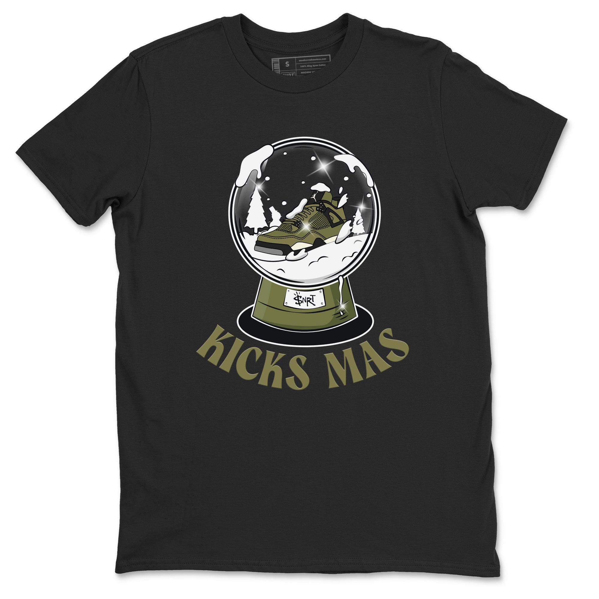Air Jordan 4 Medium Olive shirt to match jordans streetwear brand Snow Ball sneaker tees Christmas Gift AJ4 Medium Olive Drip Gear Zone Unisex Black 2 T-Shirt