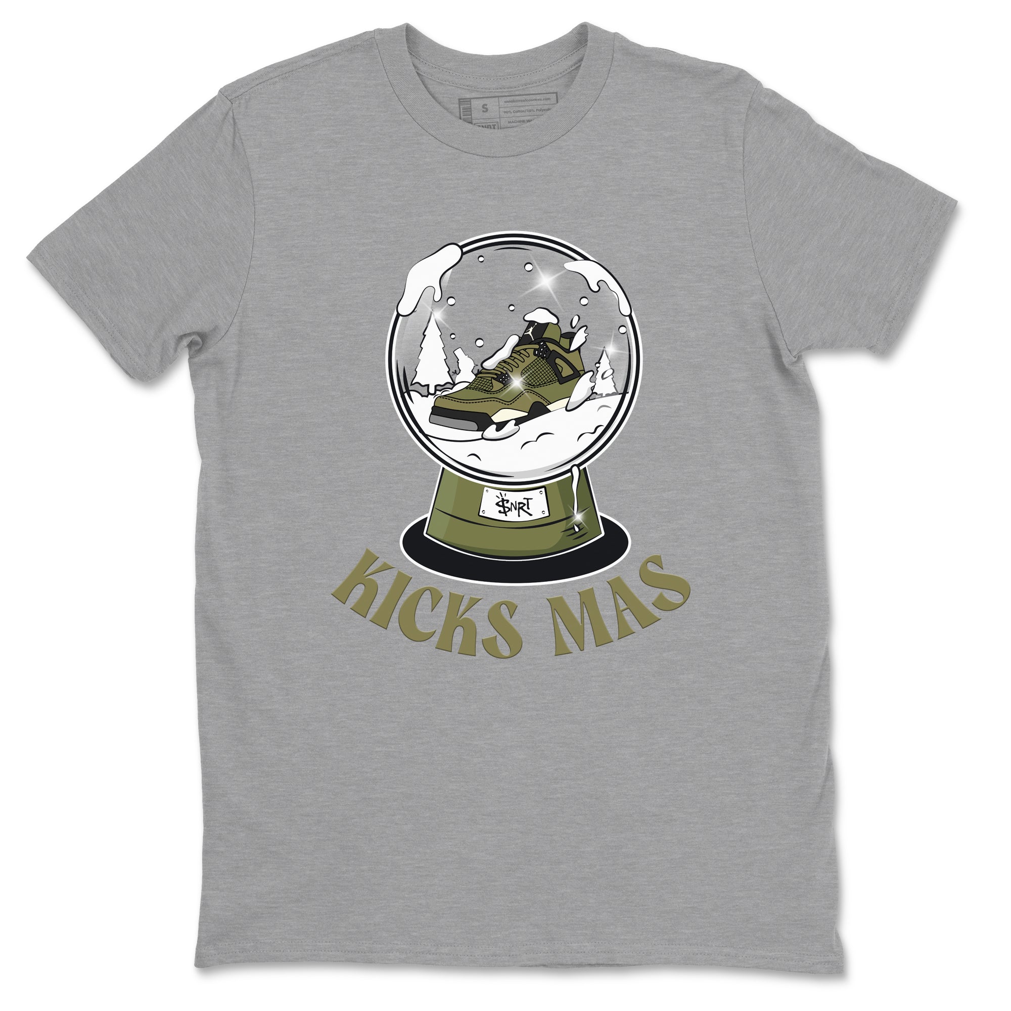 Air Jordan 4 Medium Olive shirt to match jordans streetwear brand Snow Ball sneaker tees Christmas Gift AJ4 Medium Olive Drip Gear Zone Unisex Heather Grey 2 T-Shirt