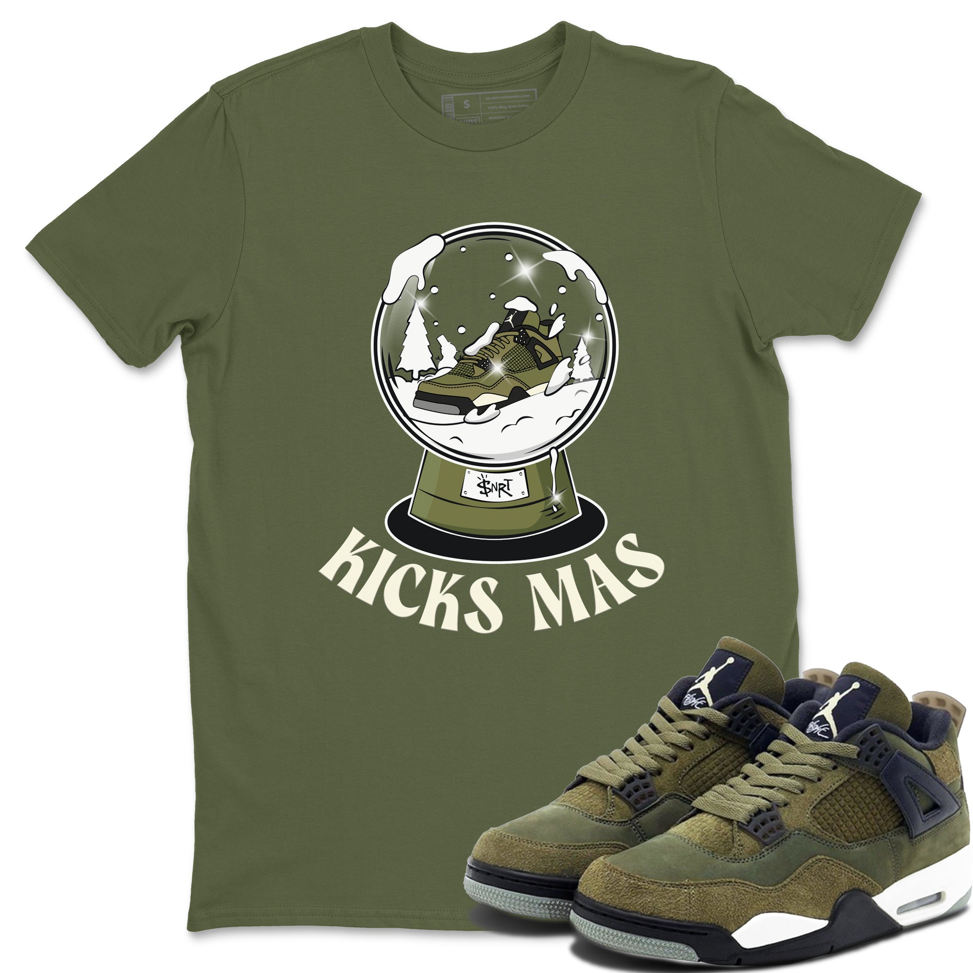 Air Jordan 4 Medium Olive shirt to match jordans streetwear brand Snow Ball sneaker tees Christmas Gift AJ4 Medium Olive Drip Gear Zone Unisex Military Green 1 T-Shirt