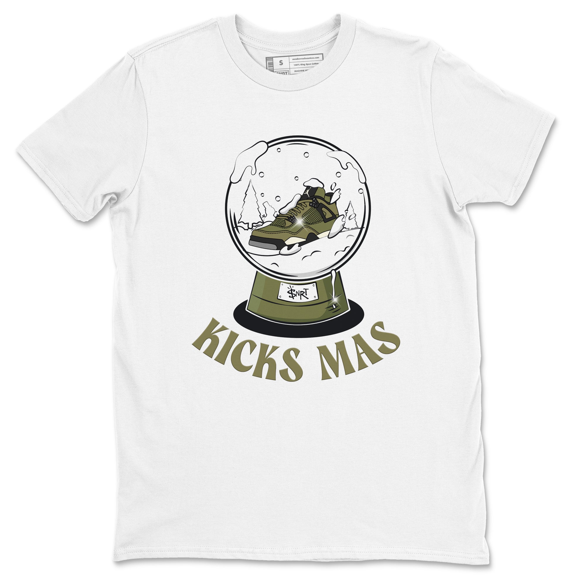 Air Jordan 4 Medium Olive shirt to match jordans streetwear brand Snow Ball sneaker tees Christmas Gift AJ4 Medium Olive Drip Gear Zone Unisex White 2 T-Shirt