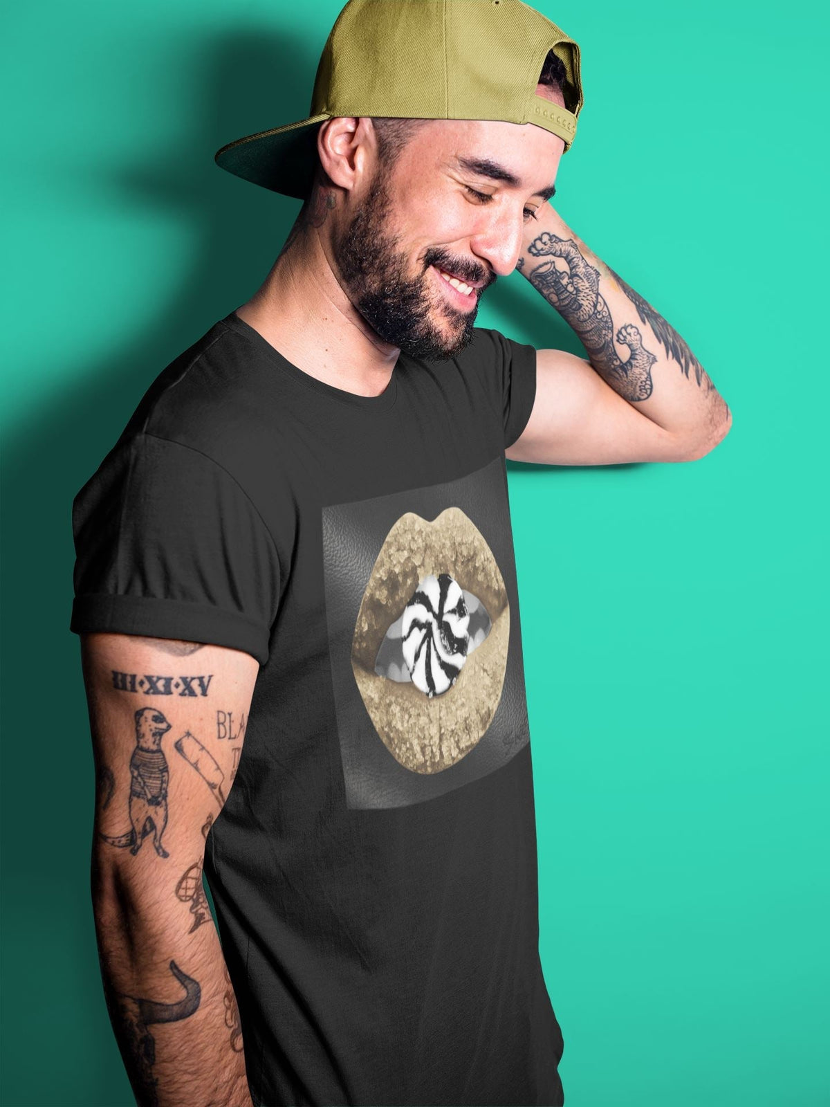 Jordan 1 Gold Toe Sneaker Matching T-Shirt Lips Candy Sneaker Tees Jordan 1 Gold Toe Sneaker Release Tees Crew Neck Tees