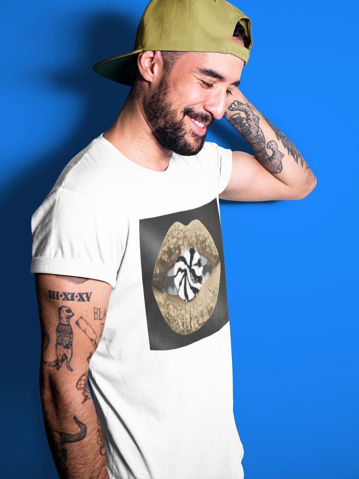 Jordan 1 Gold Toe Sneaker Matching T-Shirt Lips Candy Sneaker Tees Jordan 1 Gold Toe Sneaker Release Tees Crew Neck Tees