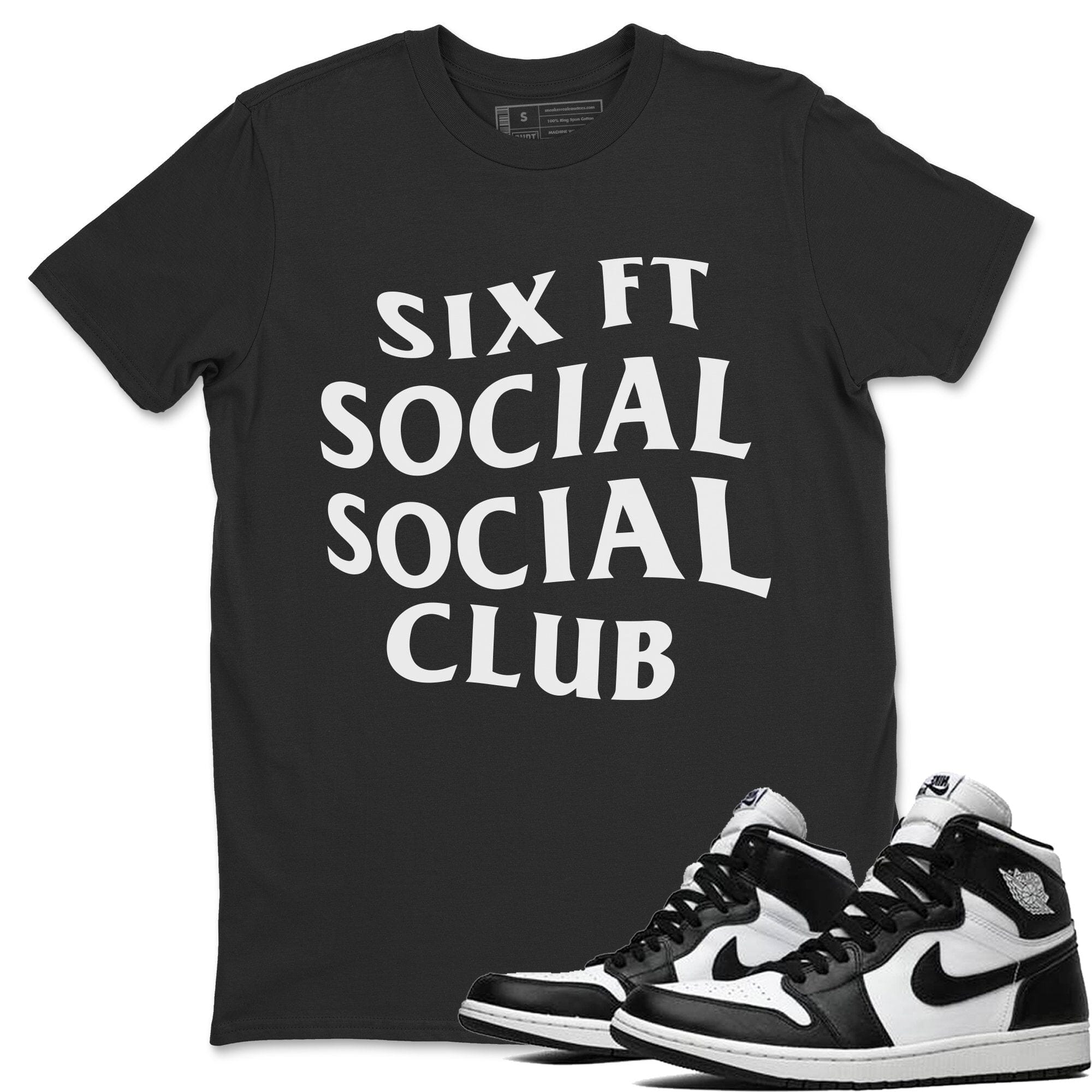 Jordan 1 Black White Sneaker Matching T-Shirt Six Ft Social Club Sneaker Tees Jordan 1 Black White Sneaker Release Tees Crew Neck Tees