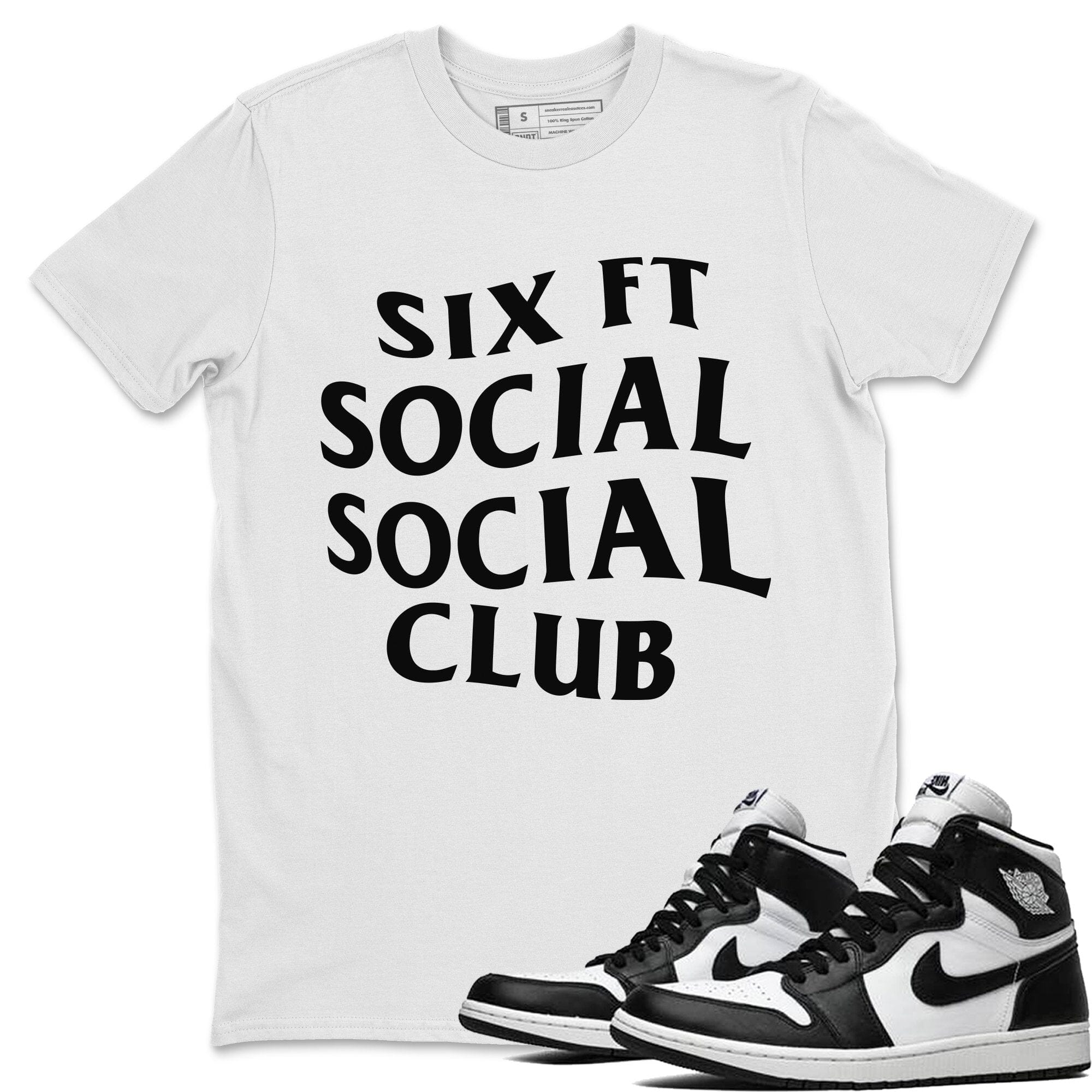 Jordan 1 Black White Sneaker Matching T-Shirt Six Ft Social Club Sneaker Tees Jordan 1 Black White Sneaker Release Tees Crew Neck Tees