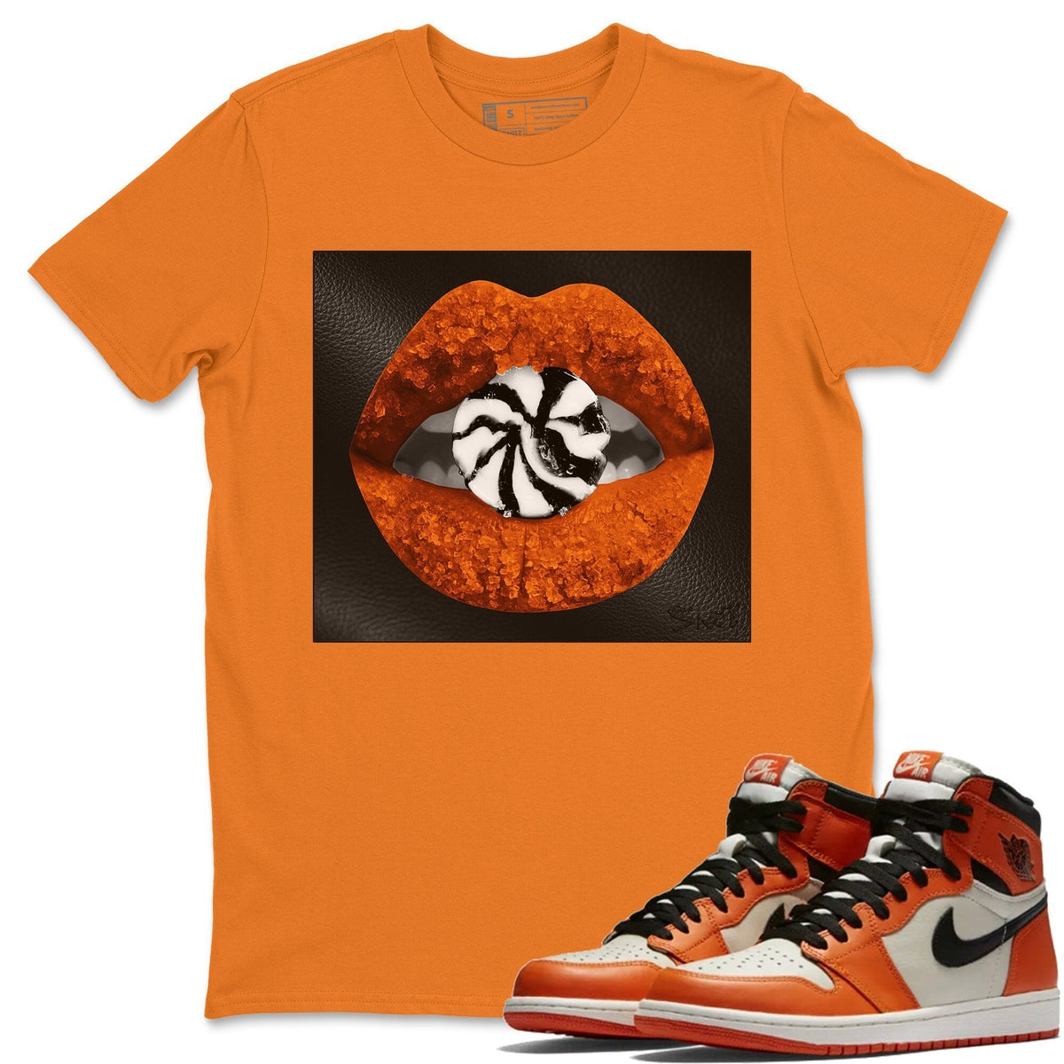 Jordan 1 Shattered Backboard Away Sneaker Matching T-Shirt Lips Candy Sneaker Tees Jordan 1 Shattered Backboard Away Sneaker Release Tees Crew Neck Tees