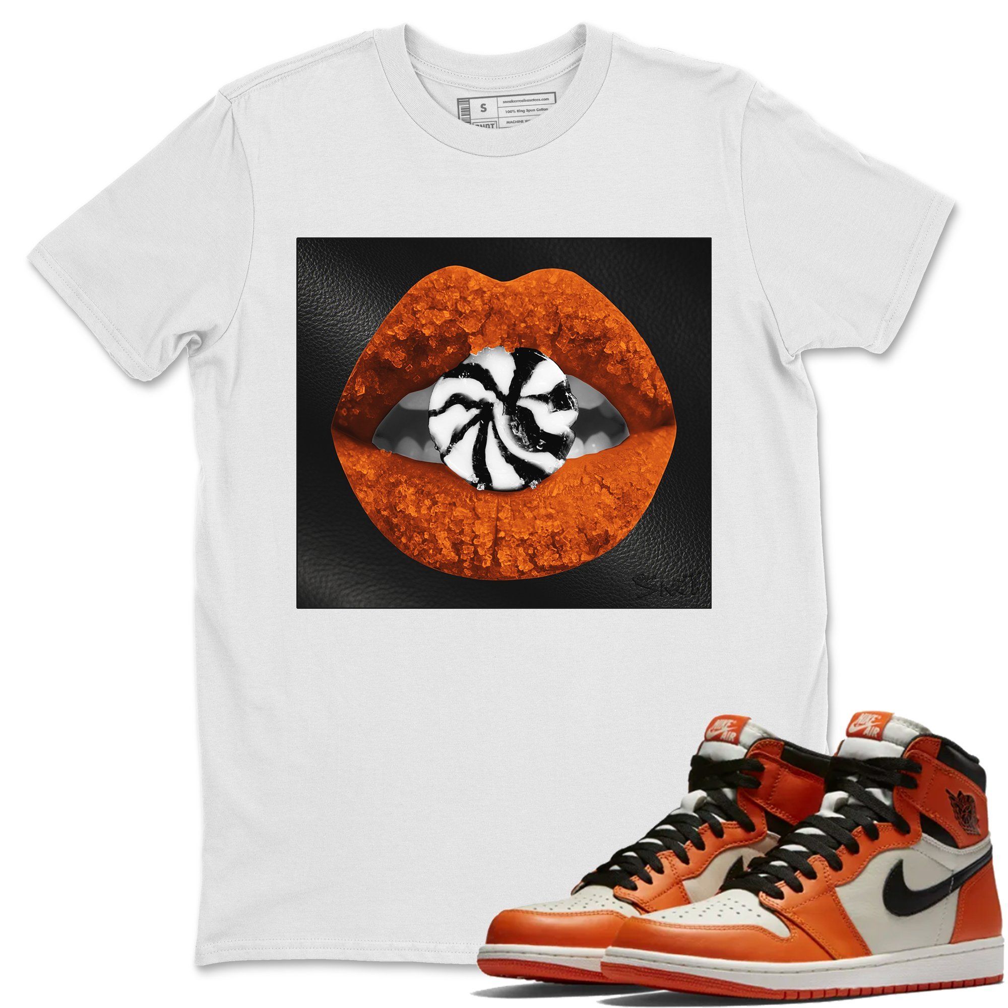 Jordan 1 Shattered Backboard Away Sneaker Matching T-Shirt Lips Candy Sneaker Tees Jordan 1 Shattered Backboard Away Sneaker Release Tees Crew Neck Tees