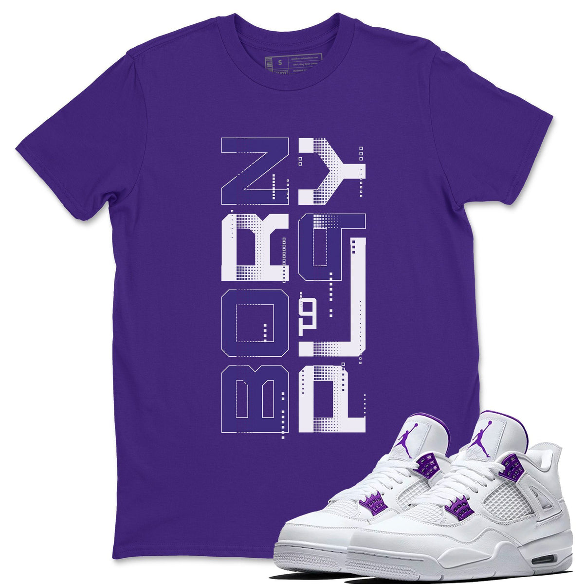 Jordan 4 Court Purple Sneaker Matching T-Shirt Born To Play Sneaker Tees Jordan 4 Court Purple Sneaker Release Tees Crew Neck Tees