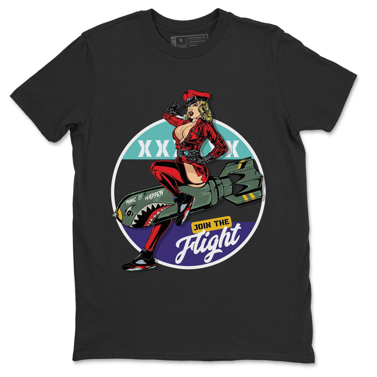 Jordan 5 Top 3 Sneaker Matching T-Shirt Pin Up Girl Sneaker Tees Jordan 5 Top 3 Sneaker Release Tees Crew Neck Tees