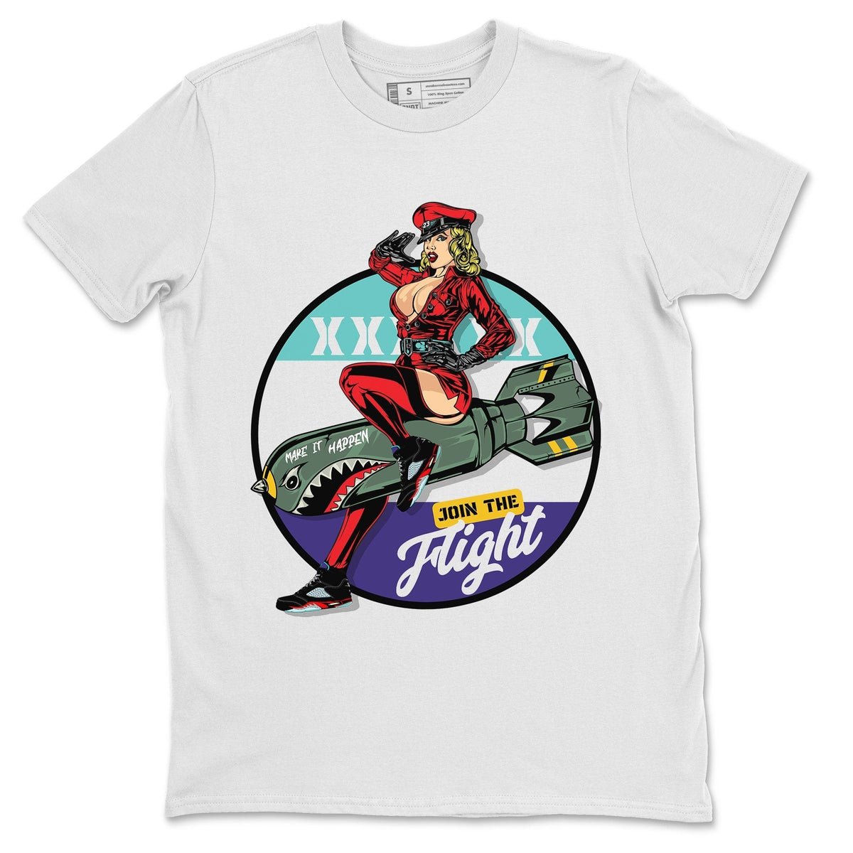 Jordan 5 Top 3 Sneaker Matching T-Shirt Pin Up Girl Sneaker Tees Jordan 5 Top 3 Sneaker Release Tees Crew Neck Tees