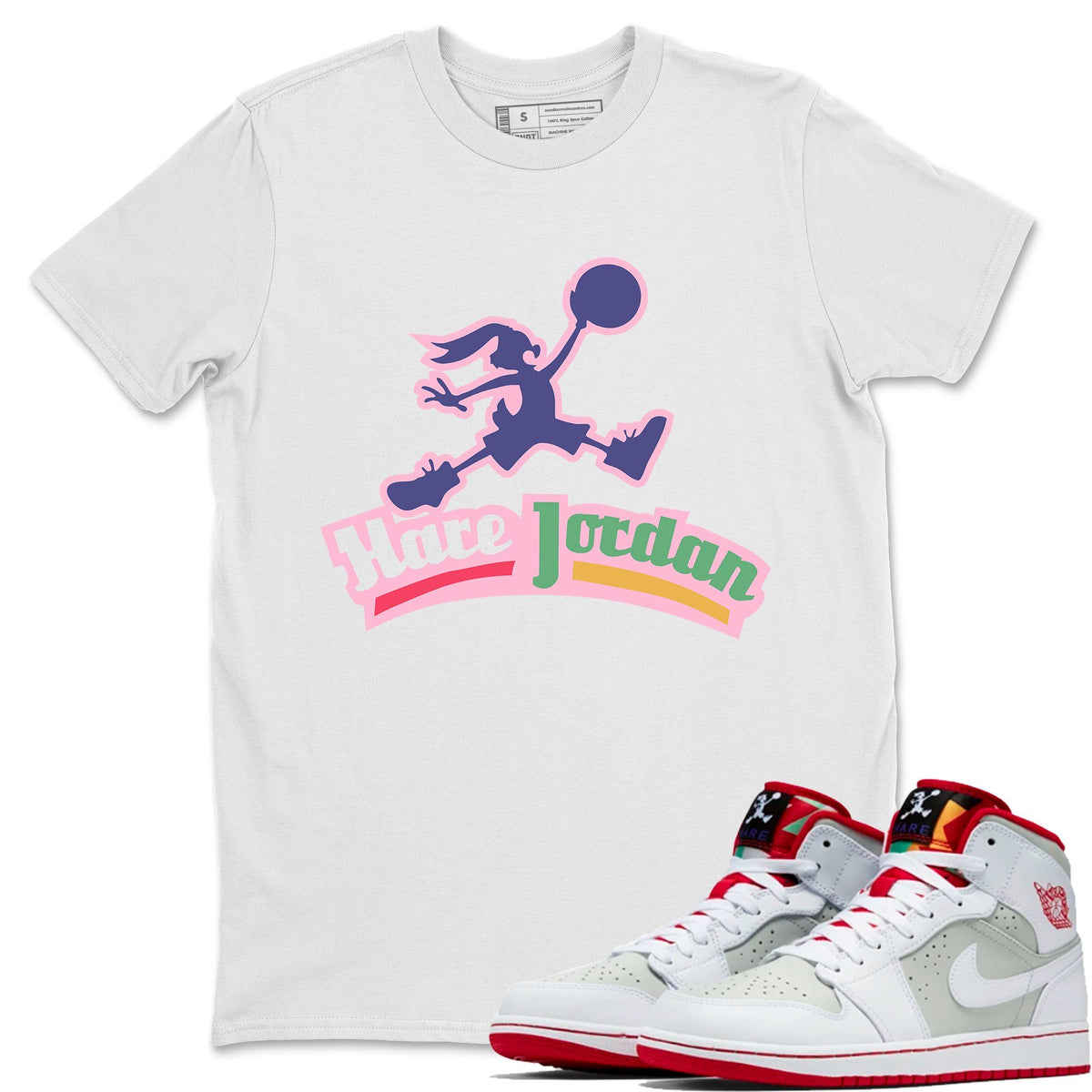 Jordan 1 Hare Sneaker Matching T-Shirt Hare Jordan Bunny Sneaker Tees Jordan 1 Hare Sneaker Release Tees Crew Neck Tees