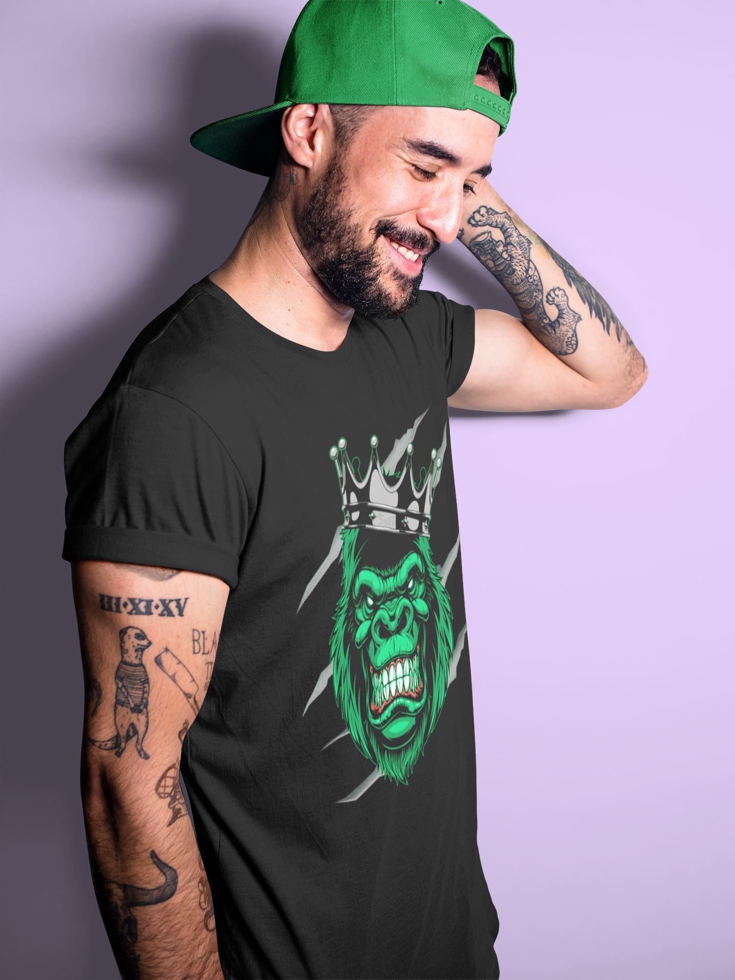 Jordan 1 Pine Green Sneaker Matching T-Shirt Ferocious Gorilla Sneaker Tees Jordan 1 Pine Green Sneaker Release Tees Crew Neck Tees