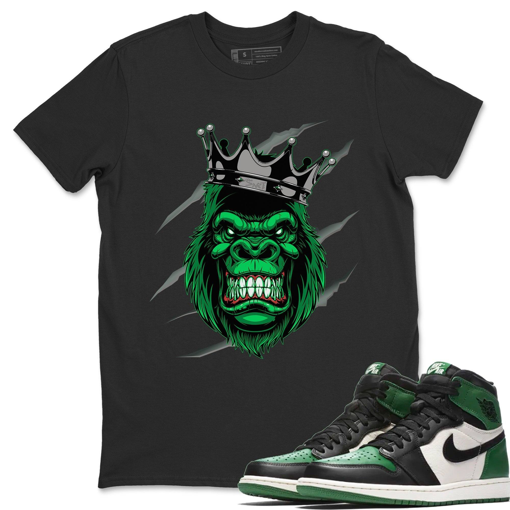Jordan 1 Pine Green Sneaker Matching T-Shirt Ferocious Gorilla Sneaker Tees Jordan 1 Pine Green Sneaker Release Tees Crew Neck Tees