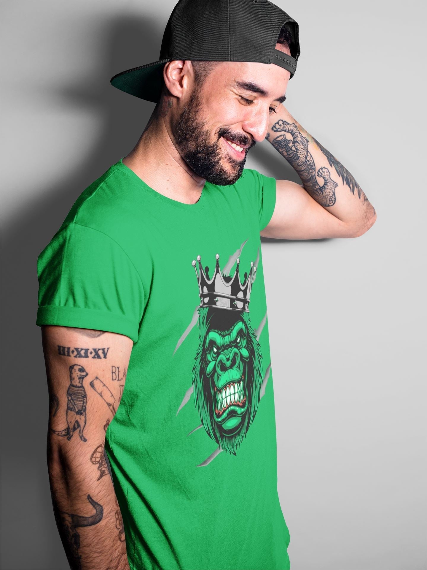 Jordan 1 Pine Green Sneaker Matching T-Shirt Ferocious Gorilla Sneaker Tees Jordan 1 Pine Green Sneaker Release Tees Crew Neck Tees