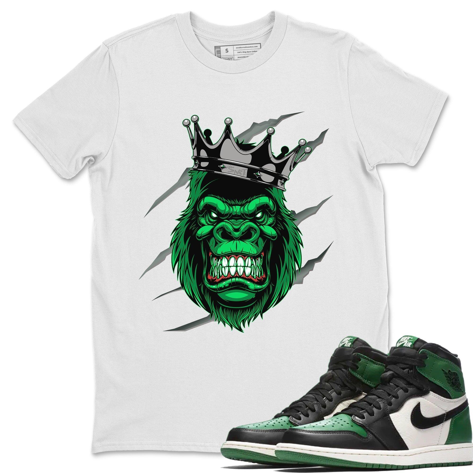 Jordan 1 Pine Green Sneaker Matching T-Shirt Ferocious Gorilla Sneaker Tees Jordan 1 Pine Green Sneaker Release Tees Crew Neck Tees