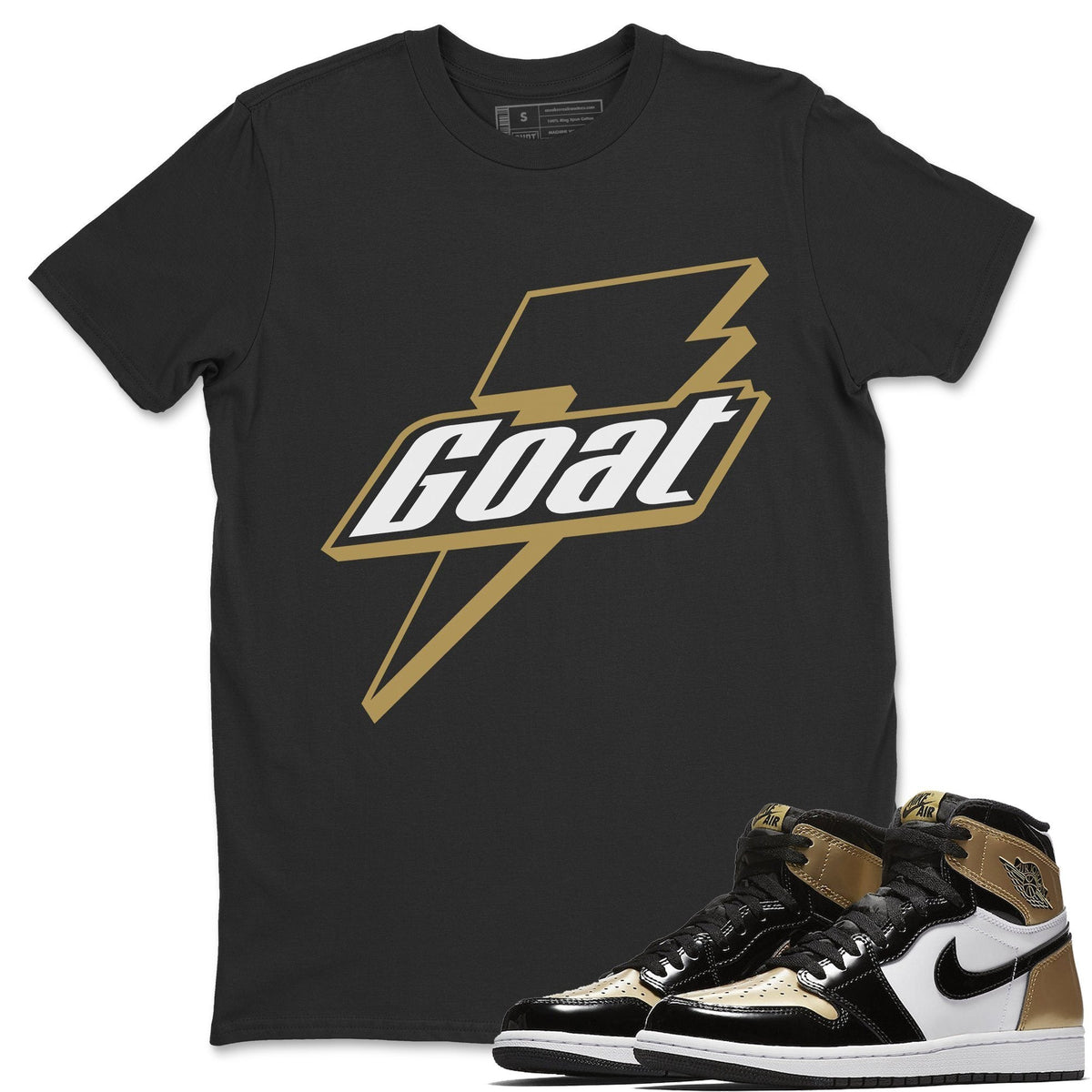Jordan 1 Gold Toe Sneaker Matching T-Shirt Goat Sneaker Tees Jordan 1 Gold Toe Sneaker Release Tees Crew Neck Tees