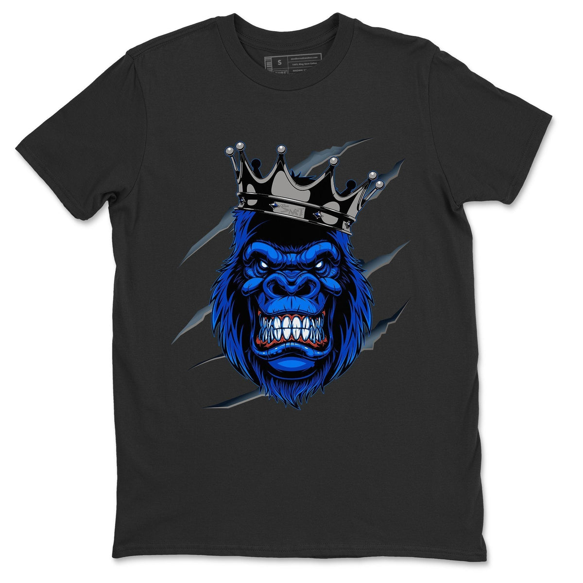 Jordan 1 Royal Black Shirt To Match Jordans Ferocious Gorilla Sneaker Tees Jordan 1 Royal Black Drip Gear Zone Sneaker Matching Clothing Unisex Shirts