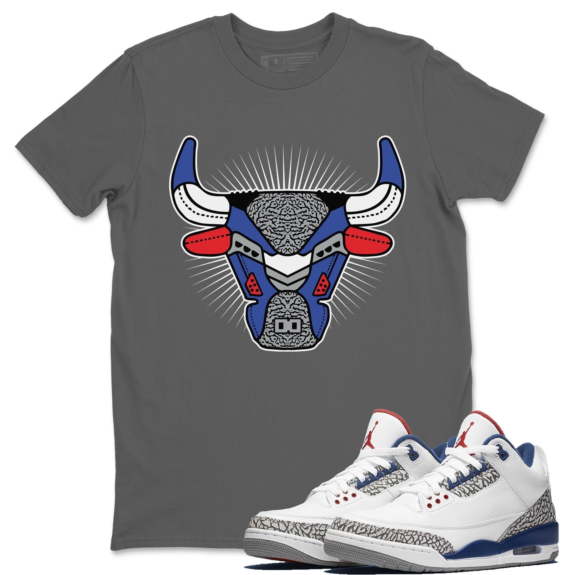 Jordan 3 True Blue Shirt To Match Jordans AJ3 Bull Head Sneaker Tees Jordan 3 True Blue Drip Gear Zone Sneaker Matching Clothing Unisex Shirts