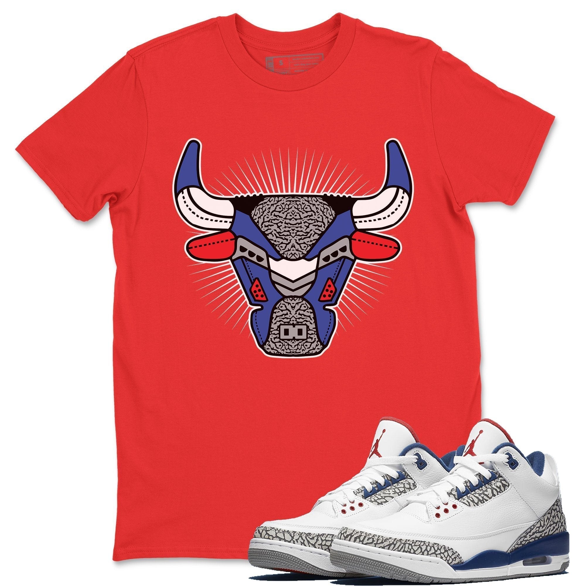 Jordan 3 True Blue Shirt To Match Jordans AJ3 Bull Head Sneaker Tees Jordan 3 True Blue Drip Gear Zone Sneaker Matching Clothing Unisex Shirts