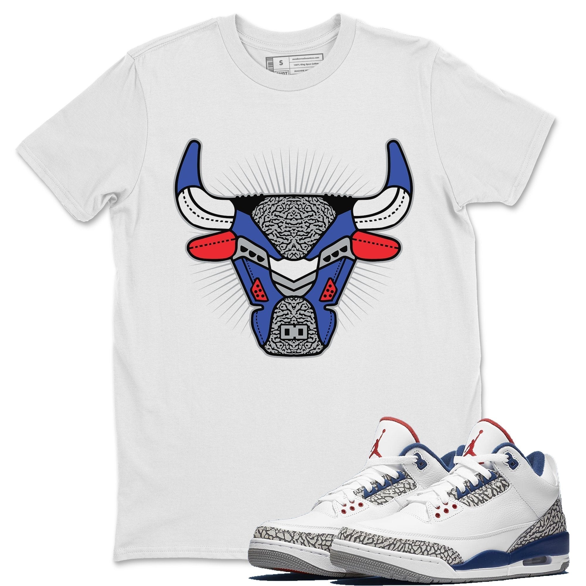 Jordan 3 True Blue Shirt To Match Jordans AJ3 Bull Head Sneaker Tees Jordan 3 True Blue Drip Gear Zone Sneaker Matching Clothing Unisex Shirts