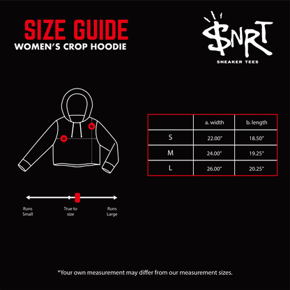 Air Jordan 1 Skyline Basketball Planet WMNS Cotton Sneaker Hoodie AJ1 Skyline Sneaker Crop Hoodie Size Chart