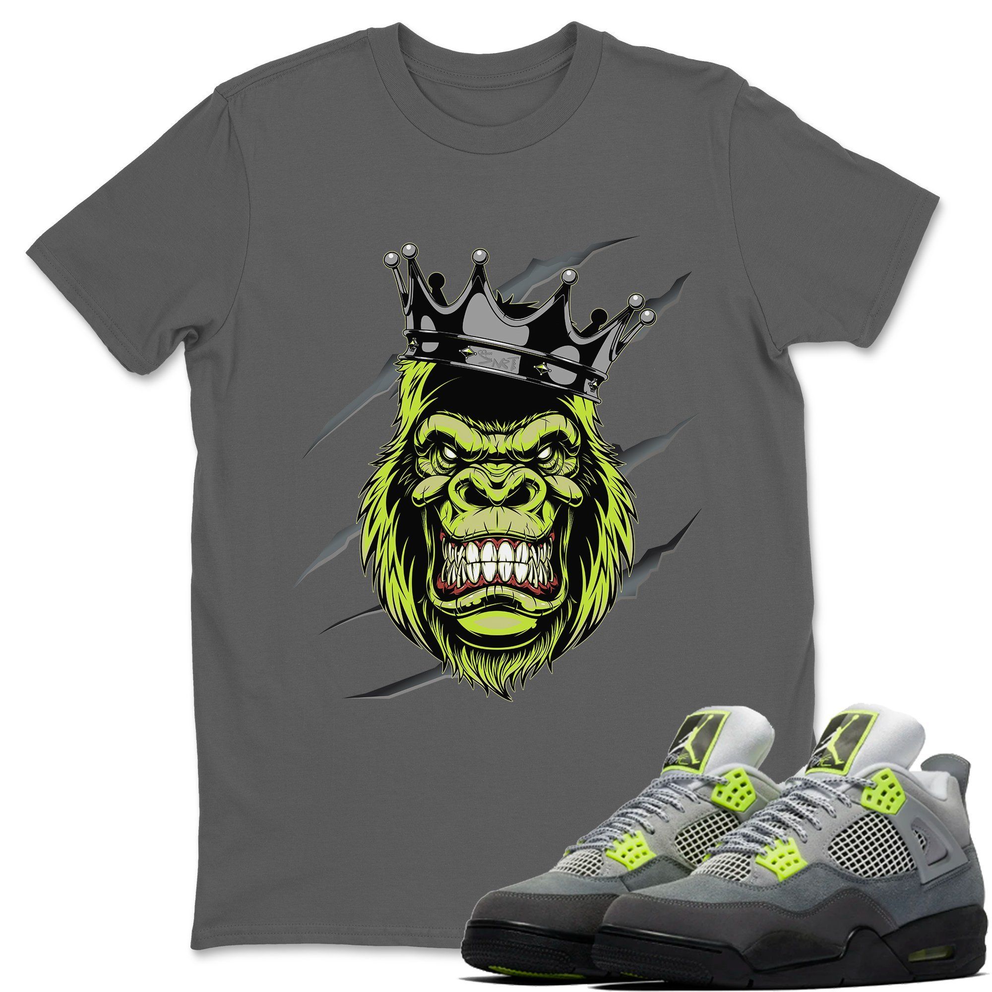 Jordan 4 '95 Neon Shirt To Match Jordans Ferocious Gorilla Sneaker Tees Jordan 4 '95 Neon Drip Gear Zone Sneaker Matching Clothing Unisex Shirts