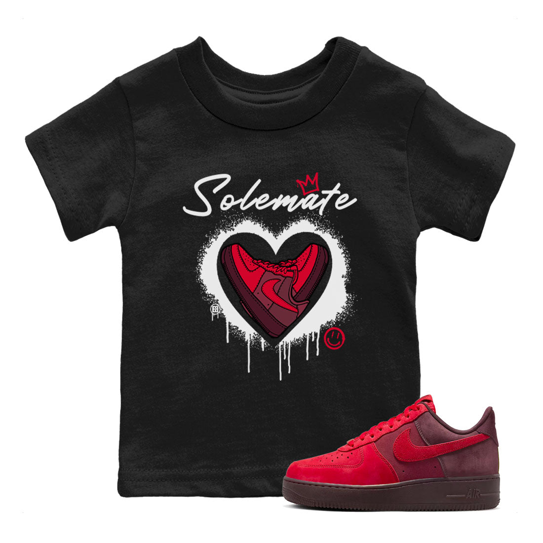 Solemate Valentine's Day sneaker match tees to AF1 Layers Of Love street fashion brand for shirts to match Jordans Drip Gear Zone Air Force 1 Layers Of Love unisex t-shirt Black 1 youth shirt