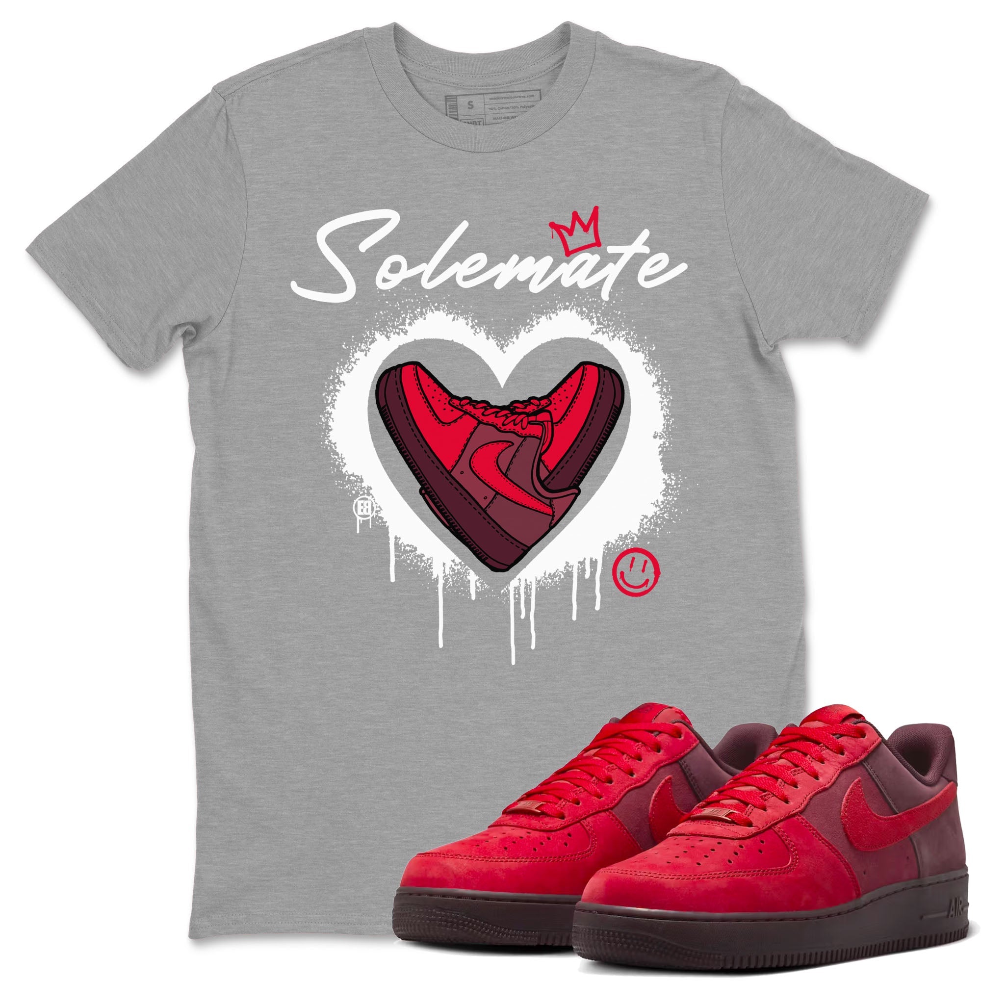 Solemate Valentine's Day sneaker match tees to AF1 Layers Of Love street fashion brand for shirts to match Jordans Drip Gear Zone Air Force 1 Layers Of Love unisex t-shirt Heather Grey 1 unisex shirt