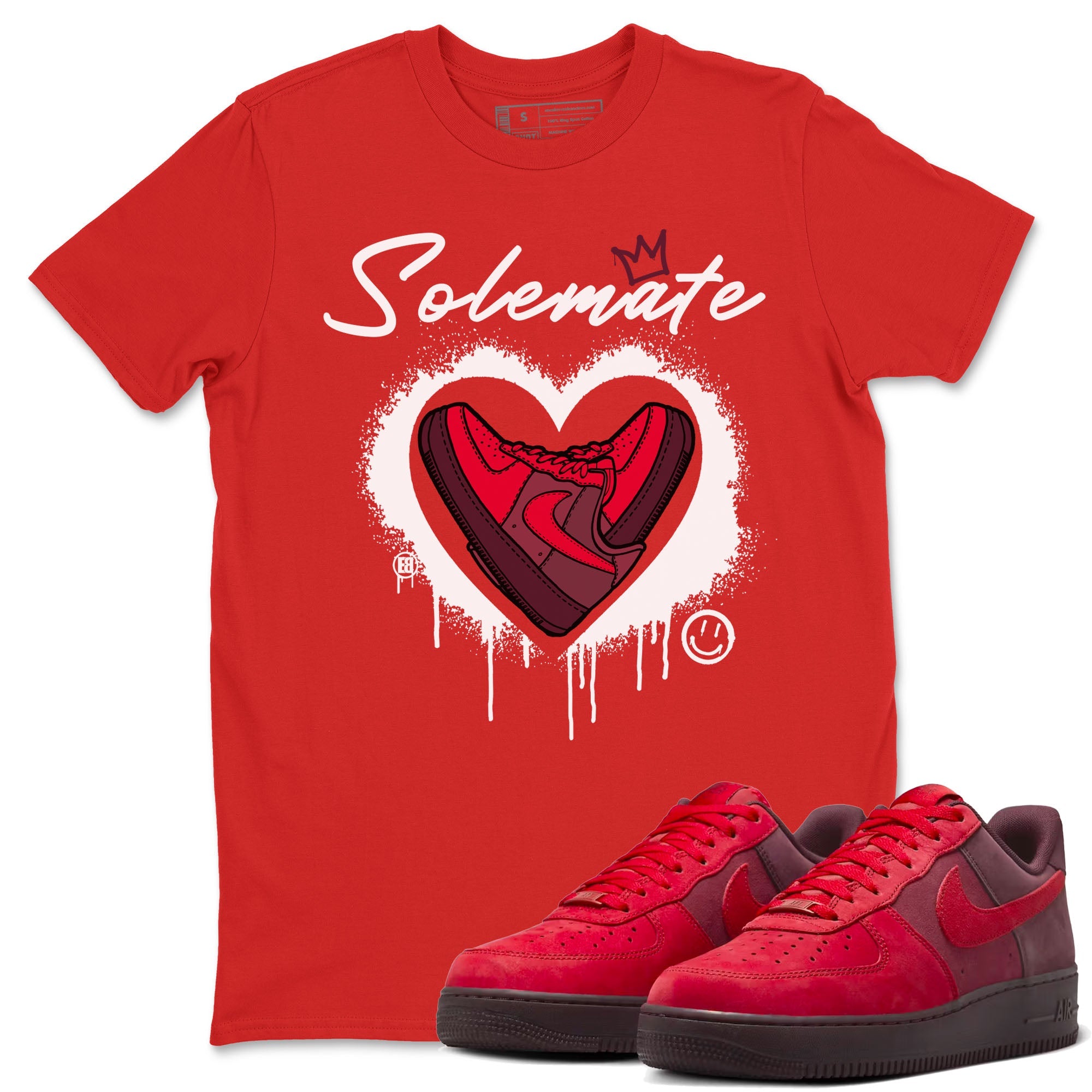 Solemate Valentine's Day sneaker match tees to AF1 Layers Of Love street fashion brand for shirts to match Jordans Drip Gear Zone Air Force 1 Layers Of Love unisex t-shirt Red 1 unisex shirt