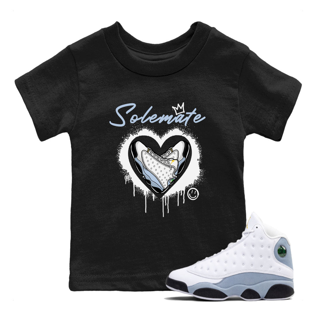 13s Blue Grey shirt to match jordans Solemate sneaker tees Air Jordan 13 Retro Blue Grey Drip Gear Zone baby toddler Black 1 cotton Shirt