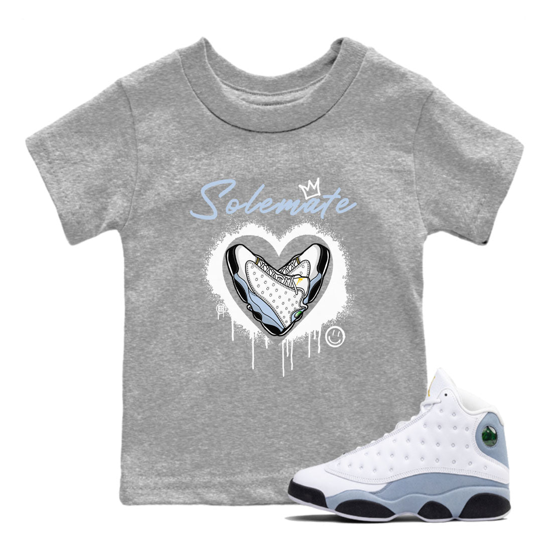 13s Blue Grey shirt to match jordans Solemate sneaker tees Air Jordan 13 Retro Blue Grey Drip Gear Zone baby toddler Heather Grey 1 cotton Shirt