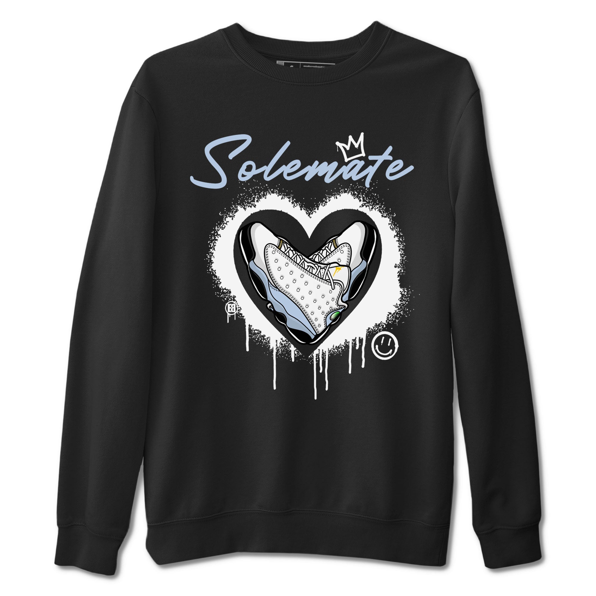 13s Blue Grey shirt to match jordans Solemate sneaker tees Air Jordan 13 Retro Blue Grey Drip Gear Zone unisex cotton Black 2 crew neck shirt