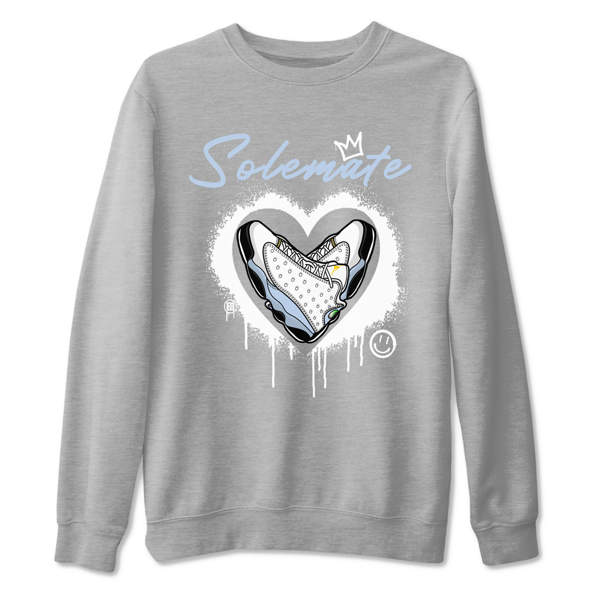 13s Blue Grey shirt to match jordans Solemate sneaker tees Air Jordan 13 Retro Blue Grey Drip Gear Zone unisex cotton Heather Grey 2 crew neck shirt