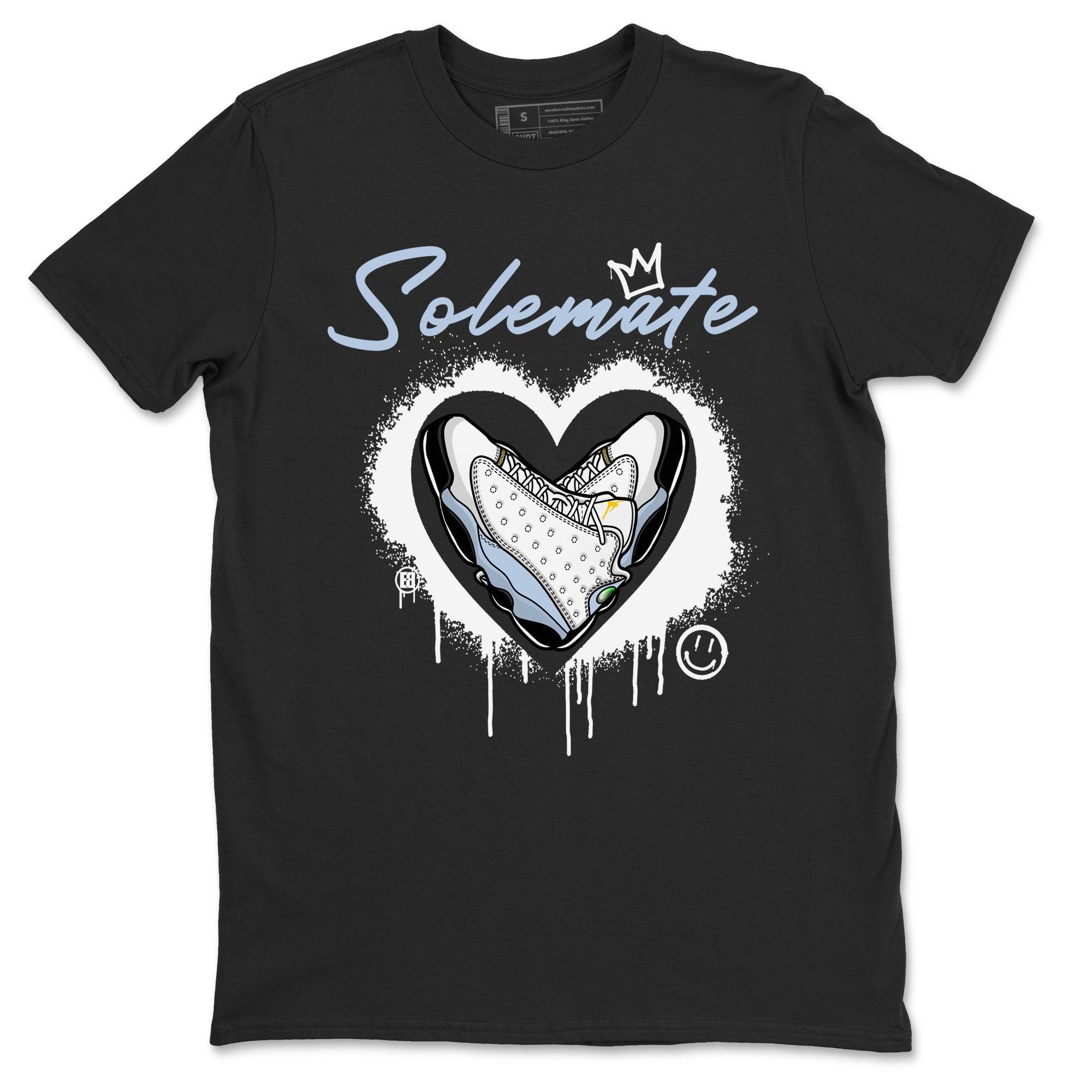 13s Blue Grey shirt to match jordans Solemate sneaker tees Air Jordan 13 Retro Blue Grey Drip Gear Zone unisex cotton Black 2 crew neck shirt
