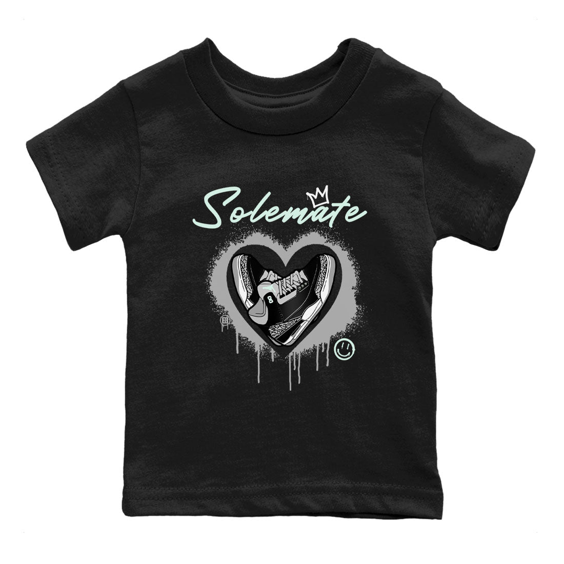 3s Green Glow shirt to match jordans Solemate sneaker tees Air Jordan 3 Retro Green Glow Drip Gear Zone baby toddler Black 2 cotton Shirt