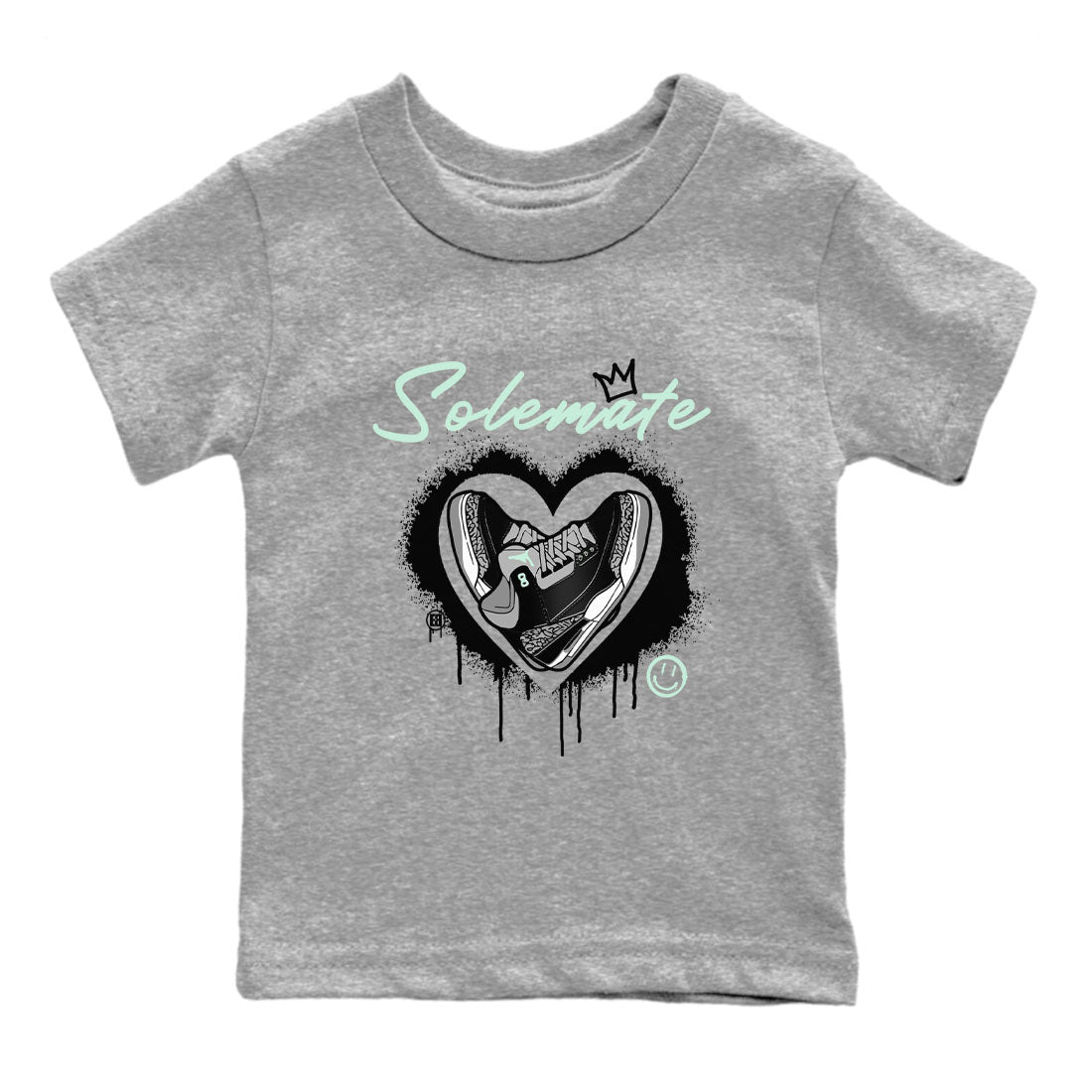 3s Green Glow shirt to match jordans Solemate sneaker tees Air Jordan 3 Retro Green Glow Drip Gear Zone baby toddler Heather Grey 2 cotton Shirt