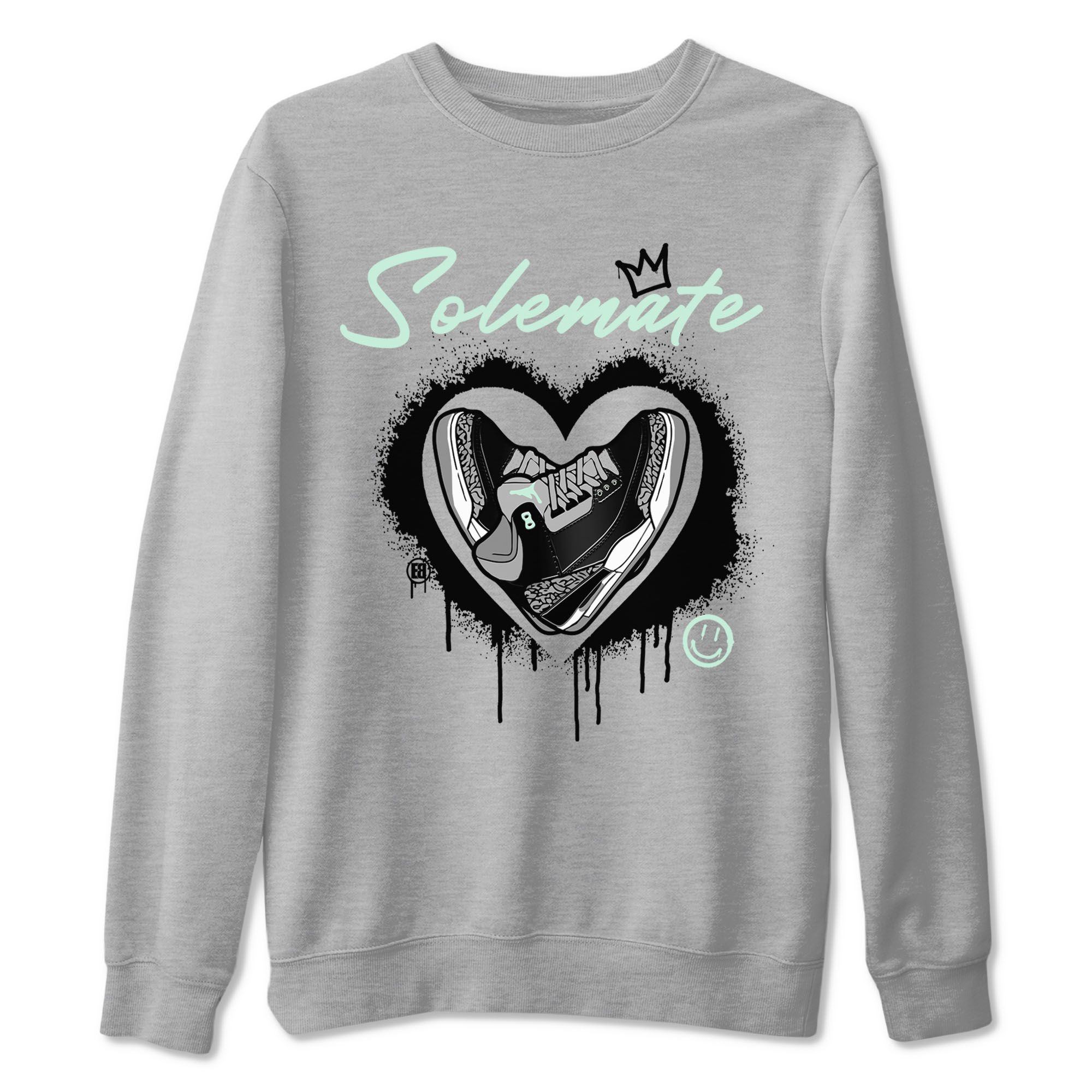 3s Green Glow shirt to match jordans Solemate sneaker tees Air Jordan 3 Retro Green Glow Drip Gear Zone unisex cotton Heather Grey 2 crew neck shirt