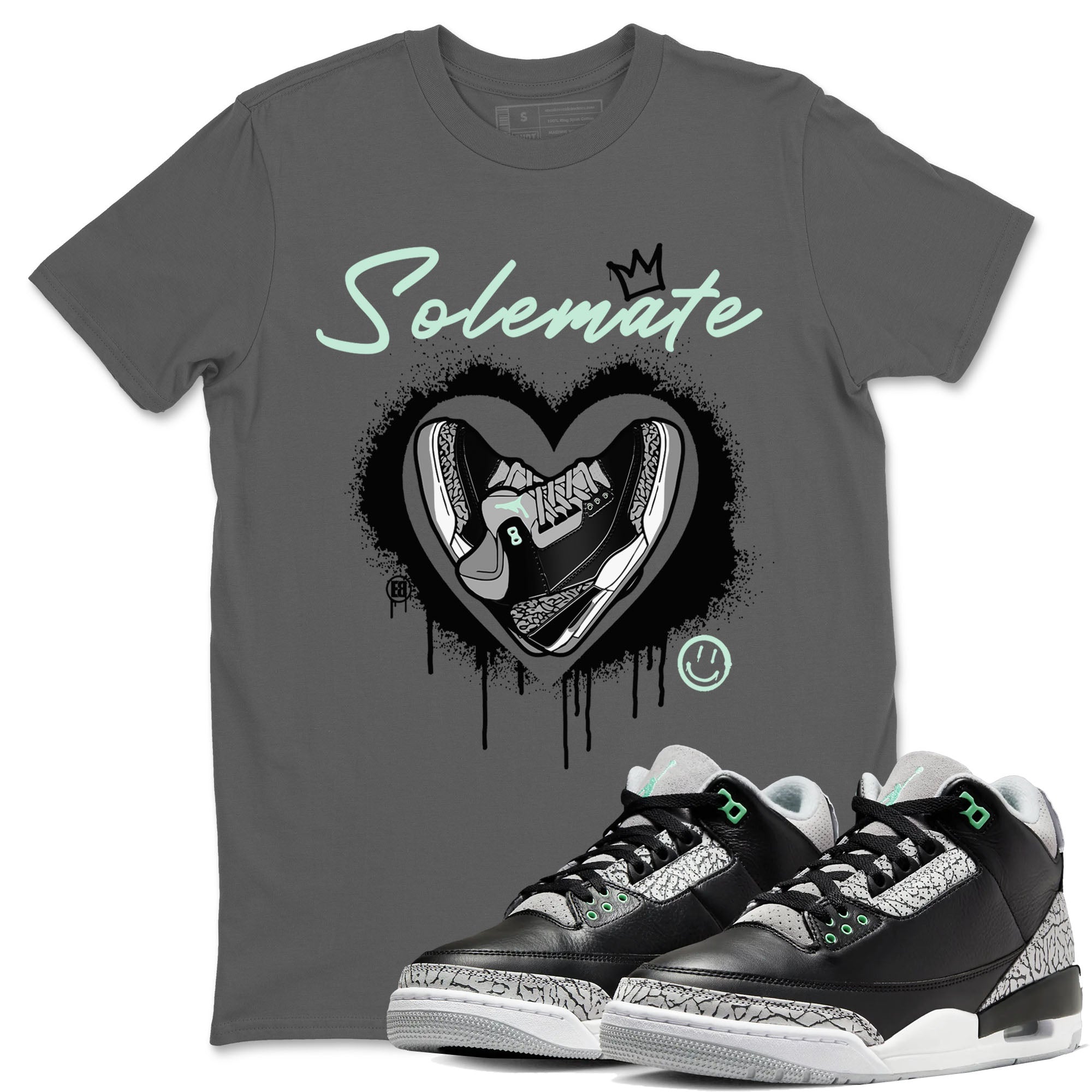 3s Green Glow shirt to match jordans Solemate sneaker tees Air Jordan 3 Retro Green Glow Drip Gear Zone unisex cotton Cool Grey 1 crew neck shirt