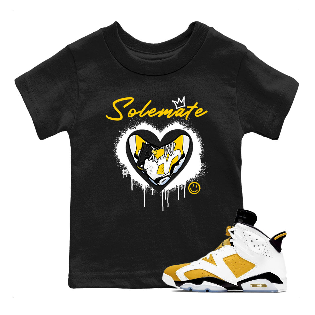 Solemate sneaker match tees to 6s Yellow Ochre street fashion brand for shirts to match Jordans Drip Gear Zone Air Jordan 6 Yellow Ochre unisex t-shirt Black 1 youth shirt