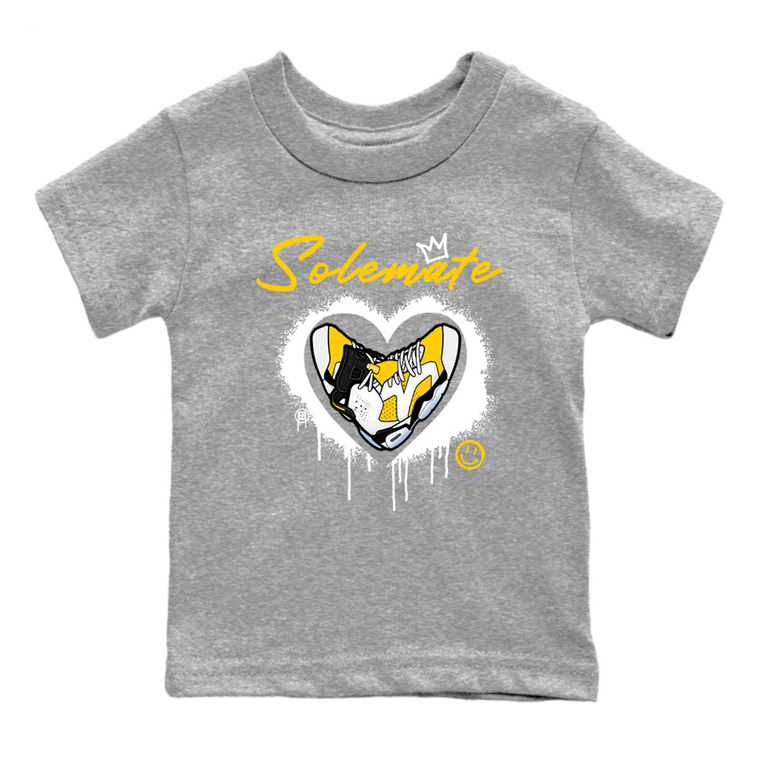 Solemate sneaker match tees to 6s Yellow Ochre street fashion brand for shirts to match Jordans Drip Gear Zone Air Jordan 6 Yellow Ochre unisex t-shirt Heather Grey 2 youth shirt