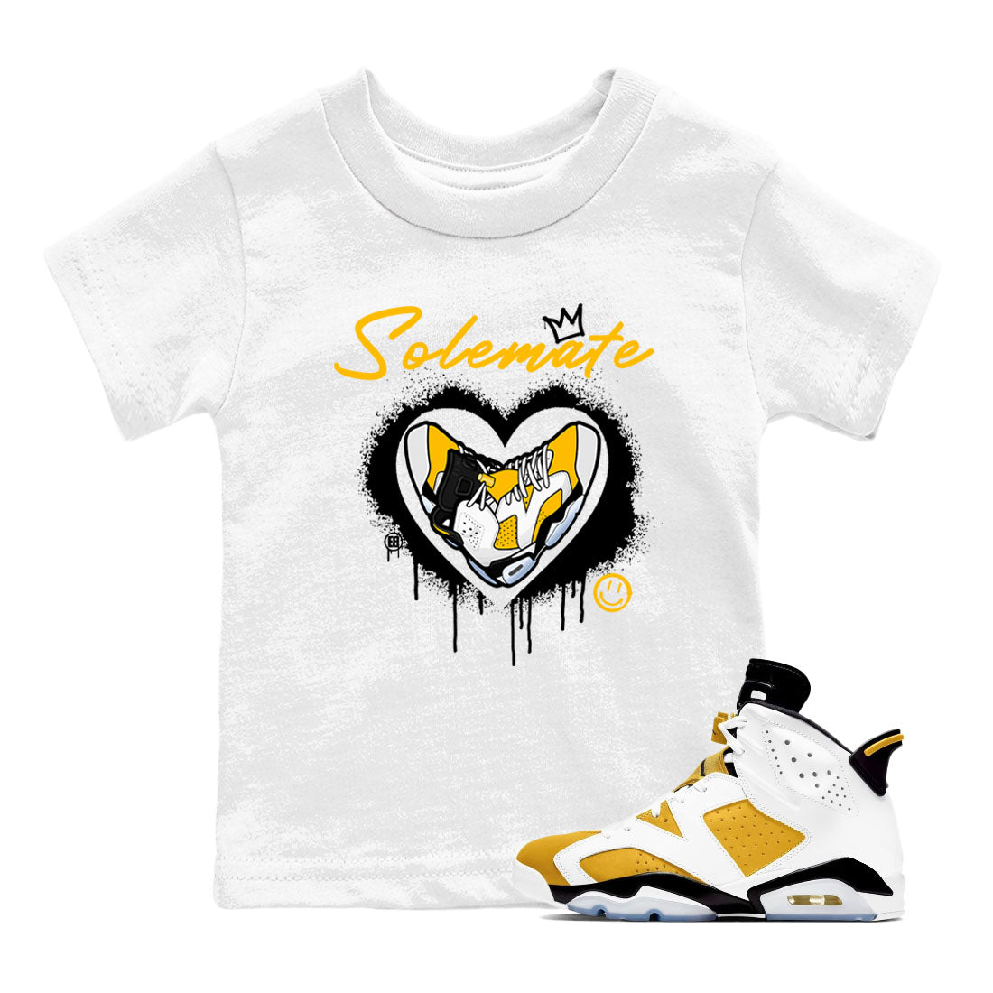 Solemate sneaker match tees to 6s Yellow Ochre street fashion brand for shirts to match Jordans Drip Gear Zone Air Jordan 6 Yellow Ochre unisex t-shirt White 1 youth shirt