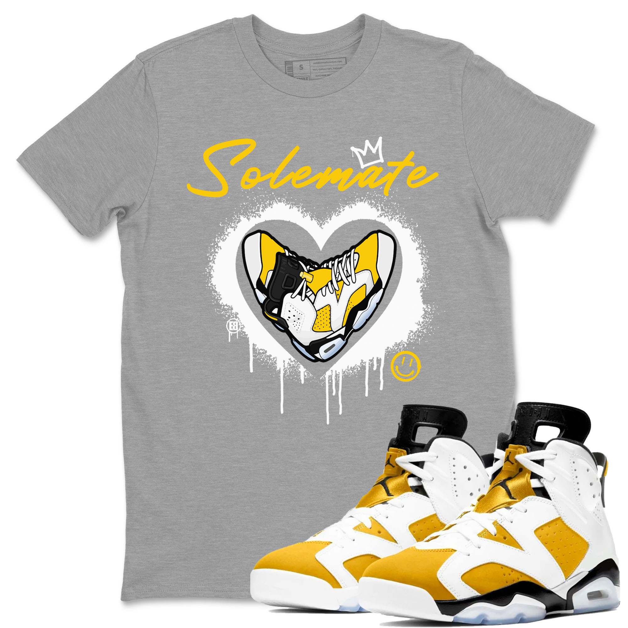 Solemate sneaker match tees to 6s Yellow Ochre street fashion brand for shirts to match Jordans Drip Gear Zone Air Jordan 6 Yellow Ochre unisex t-shirt Heather Grey 1 unisex shirt