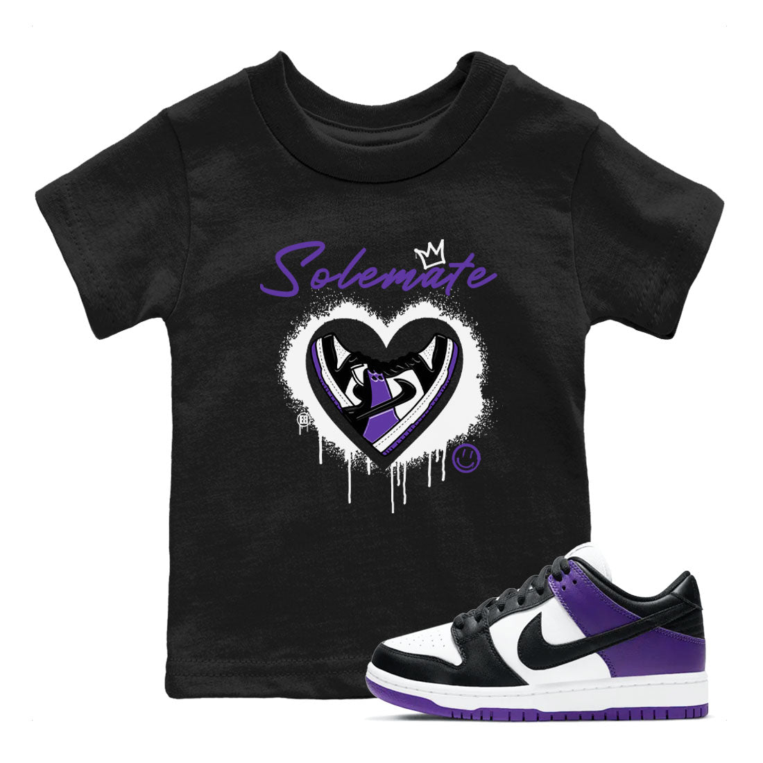 Solemate sneaker match tees to Court Purple Dunks street fashion brand for shirts to match Jordans Drip Gear Zone Dunks Low Court Purple unisex t-shirt Black 1 youth shirt