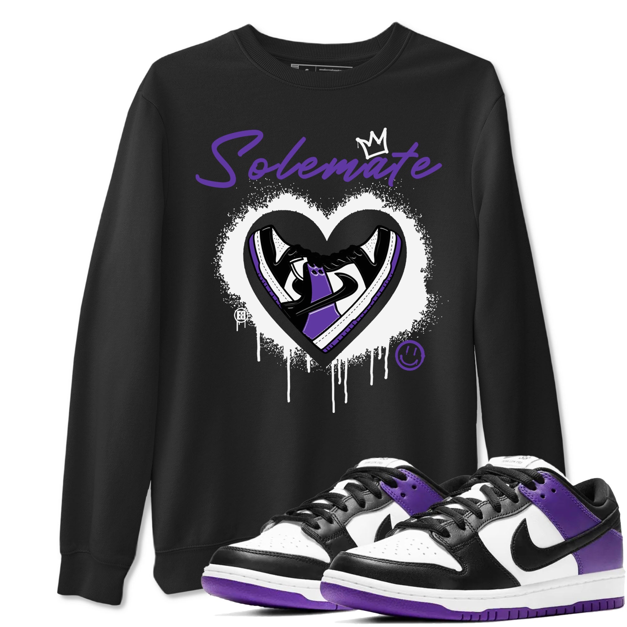 Solemate sneaker match tees to Court Purple Dunks street fashion brand for shirts to match Jordans Drip Gear Zone Dunks Low Court Purple unisex t-shirt Black 1 unisex shirt