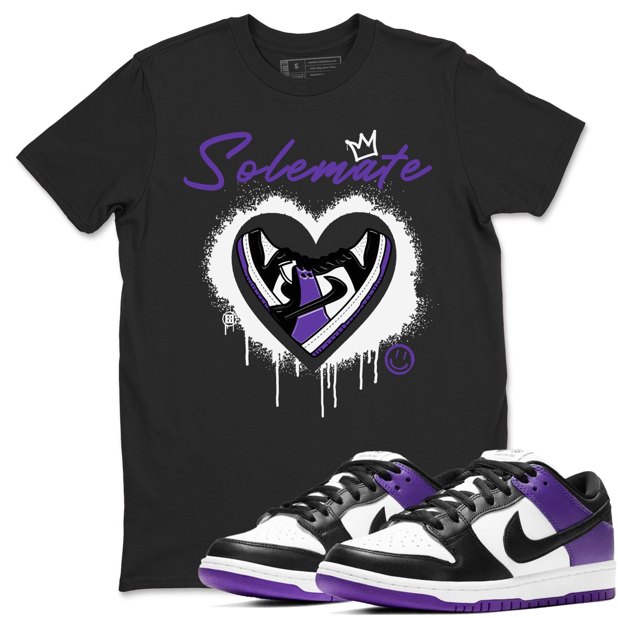 Solemate sneaker match tees to Court Purple Dunks street fashion brand for shirts to match Jordans Drip Gear Zone Dunks Low Court Purple unisex t-shirt Black 1 unisex shirt