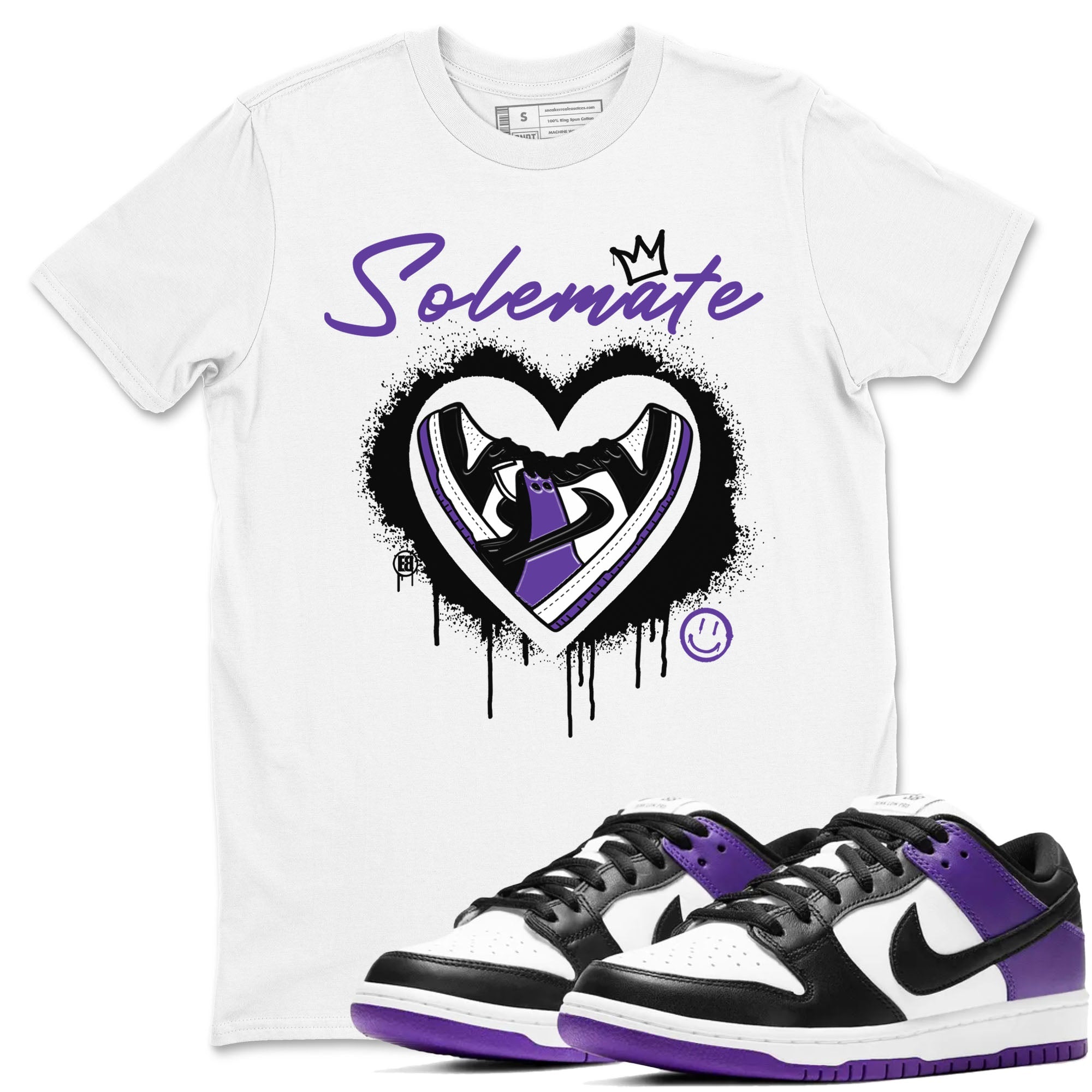 Solemate sneaker match tees to Court Purple Dunks street fashion brand for shirts to match Jordans Drip Gear Zone Dunks Low Court Purple unisex t-shirt White 1 unisex shirt